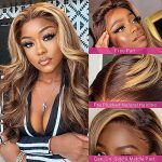 28inch Ombre Honey Blonde Highlight Lace Front Wig - Elevate Your Look with 13x4 Body Wave and HD Transparent Lace