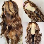 Radiant Waves: 18 Inch 4/27 Honey Blonde Ombre Highlight Lace Front Wig - Unleash Your Glamorous Glow