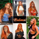 Ginger Elegance Unleashed: 24-Inch Straight Lace Front Human Hair Wig with HD Lace - Perfect for Appointments and Themed Parties