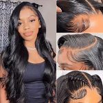 24" Natural Black Body Wave Lace Front Human