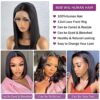 Stylqueen's 13x4 Frontal Lace Wig - Glueless Short Bob Human Hair Wig for Black Women in Natural Color 12 Inch