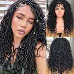 MURAMURA HAIR Goddess Faux Locs Wigs - 18Inch Full Lace Curly Synthetic Beauty for a Goddess-Like Existence
