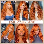 PLUS Ginger Orange Lace Front Wigs - Human Hair Body Wave 13x4