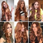 Long Wavy Hair Ginger Color Synthetic Lace Front Wigs