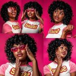 DZtineke's 14 Inch Curly Wig for Black Women - Big, Loose, and Kinky! Embrace Your Daily Style or Wow the Crowd at Parties and Cosplay Events