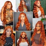 Vibrant Ginger Magic! 18-Inch Colored Body Wave Lace Front Wigs for Black Women - Pre Plucked, Glueless, and Stylish Human Hair Wig 🌈