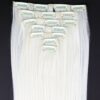 Platinum Blonde Hair Extensions - 24" Long, 130g Full Head Clip-ins for Stunning Straight Hairstyles
