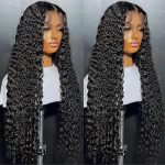 Water Wave Lace Front Wigs - HD Transparent 13x6 Brazilian Human Hair - Pre Plucked, 180% Density, Wet and Wavy, Glueless - Natural Col for Black Women