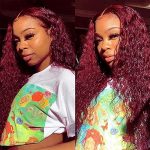 99J Wear and Go Glueless Wig - Burgundy Deep Wave Lace Front Wigs for Effortless Elegance