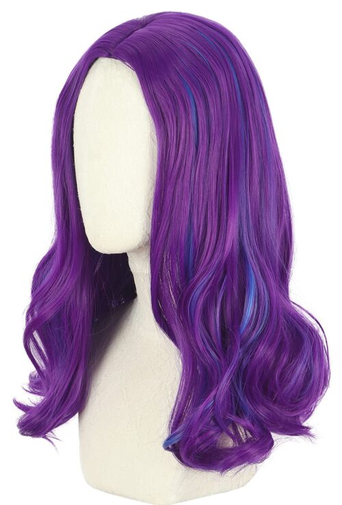 Long Curly Purple Wig - Perfect for Cosplay, Costume, and Halloween Parties
