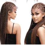 Elevate Your Style with Synthetic 30'' Braided Lace Front Wig for Effortless Long Hair Look