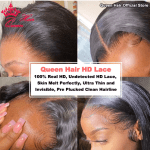 Experience Ultimate Elegance with Queen Hair Real HD Full Frontal Lace Closure – Unleash Your Beauty