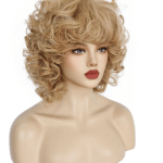 Rock the Cosplay Look with Short Brown Curly Wavy Synthetic Wig – Perfect for Halloween and More