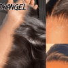 Wow Angel 13x4/13x6 HD lace frontal crafted from 100% unprocessed Brazilian human hair, featuring durable Swiss lace for a seamless natural look.