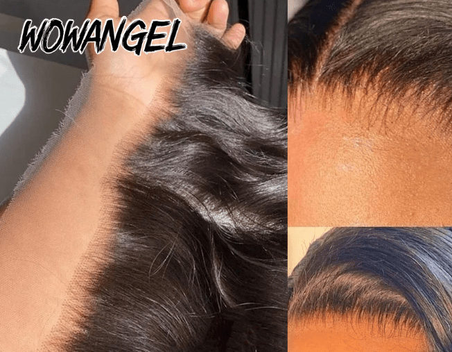 Wow Angel 13x4/13x6 HD lace frontal crafted from 100% unprocessed Brazilian human hair, featuring durable Swiss lace for a seamless natural look.