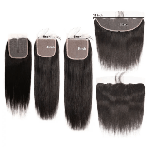 Natural black transparent HD lace closure made from 100% human hair, featuring pre-plucked knots and baby hair for a seamless and realistic look.