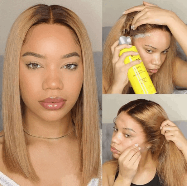 Highlight Straight Bob Wig: Ombre Blonde 13X6 Lace Front Perfection for Effortless Style