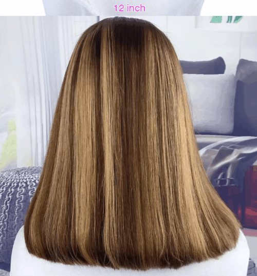 Highlight Straight Bob Wig in ombre blonde color, featuring HD lace front and pre-plucked hairline for a natural look 