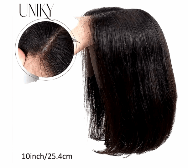Effortless Elegance 12-Inch Straight Bob Wig with 4x4 Lace Closure for a Natural Look