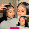 Effortless Glamour Double Drawn Bone Straight Bob Wig with 13x4 Lace Front for a Natural Look