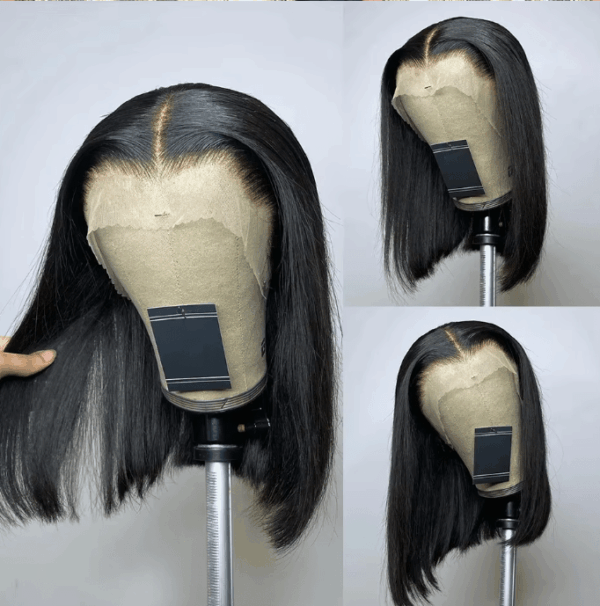 Effortless Glamour Double Drawn Bone Straight Bob Wig with 13x4 Lace Front for a Natural Look
