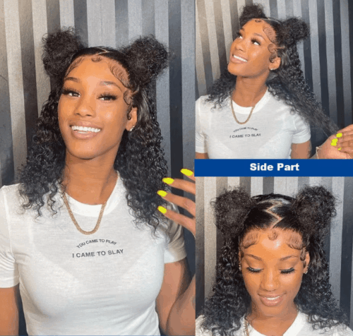 Stunning Livia Deep Wave Bob Wig featuring transparent lace and a pre-plucked hairline, perfect for versatile styling. 